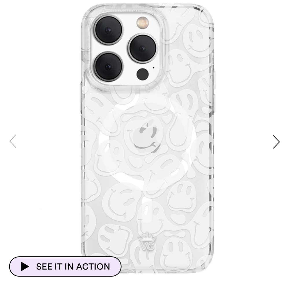 Velvet Caviar Clear Smiley Pattern Phone Case